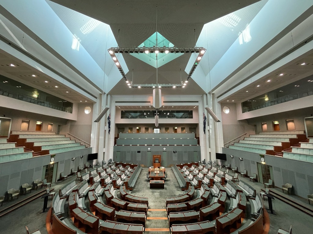 Interior view of the Australian Parliament House in Canberra